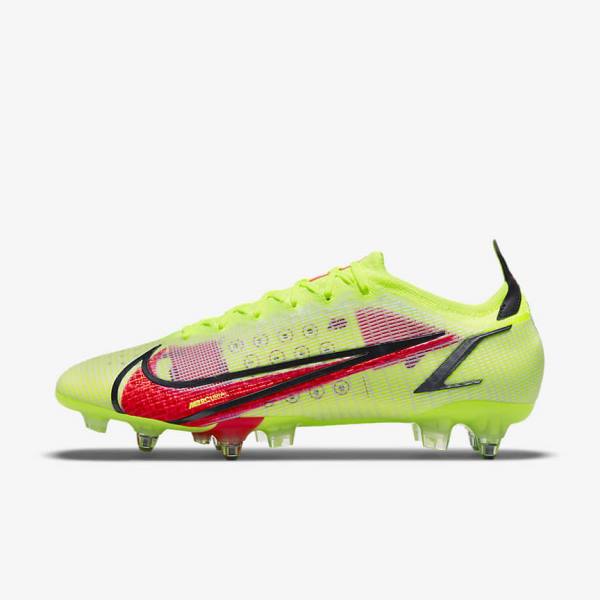 Black / Light Red Men\'s Nike Mercurial Vapor 14 Elite SG-Pro AC Soft-Ground Football Shoes | NK194WNV