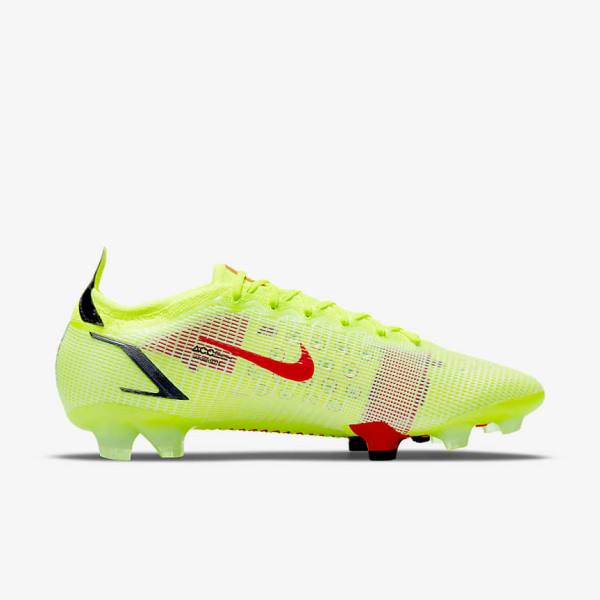 Black / Light Red Women's Nike Mercurial Vapor 14 Elite FG Firm-Ground Football Shoes | NK067LHK