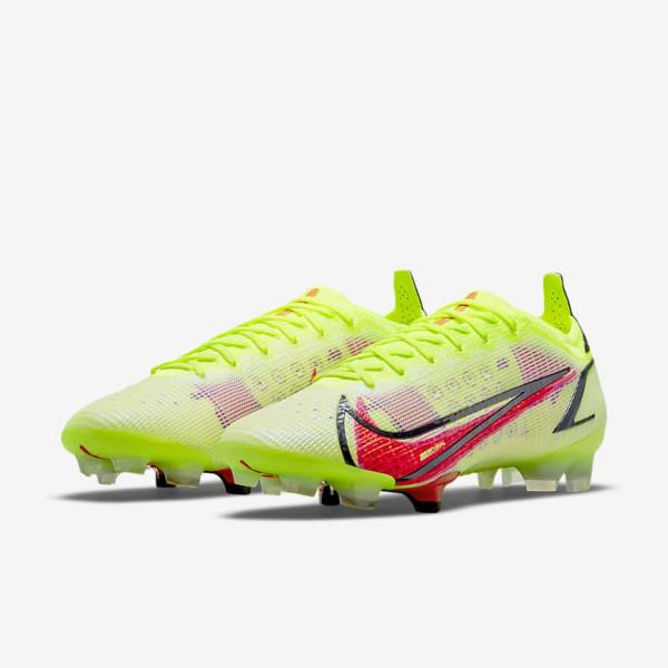 Black / Light Red Women's Nike Mercurial Vapor 14 Elite FG Firm-Ground Football Shoes | NK067LHK