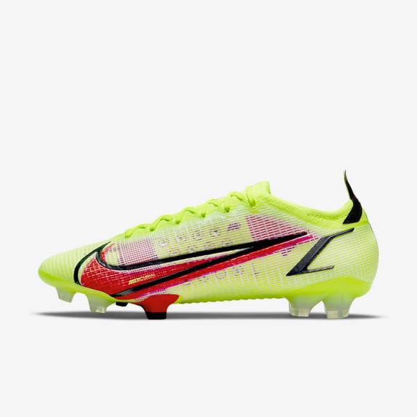 Black / Light Red Women\'s Nike Mercurial Vapor 14 Elite FG Firm-Ground Football Shoes | NK067LHK