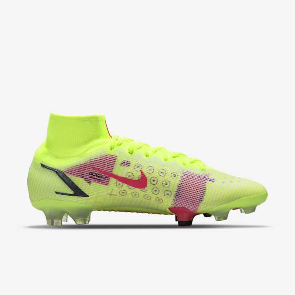 Black / Light Red Women's Nike Mercurial Superfly 8 Elite FG Firm-Grounds Football Shoes | NK864MHJ