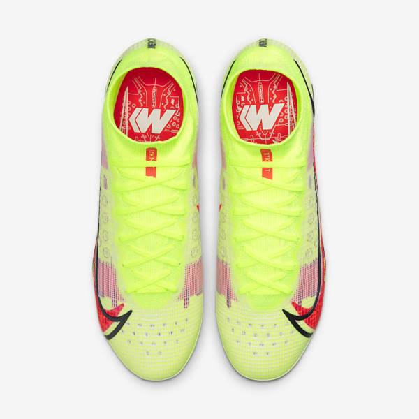 Black / Light Red Women's Nike Mercurial Superfly 8 Elite FG Firm-Grounds Football Shoes | NK864MHJ