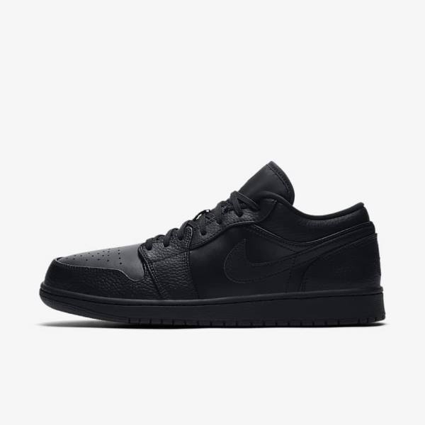 Black Men\'s Nike Air Jordan 1 Low Sneakers | NK301YZV