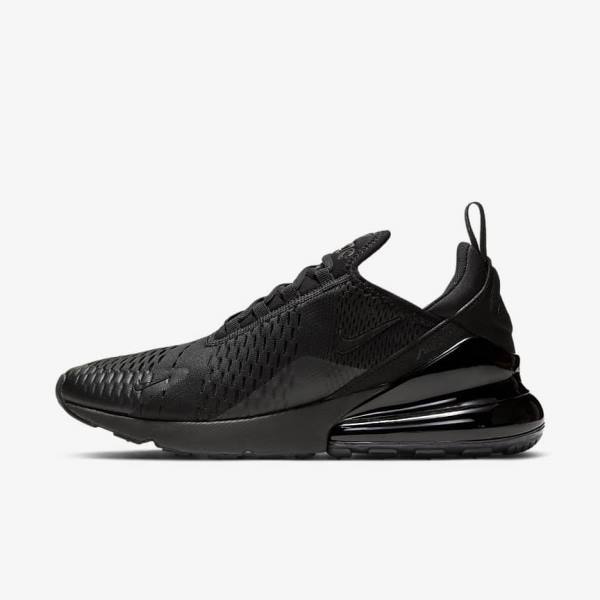 Black Men\'s Nike Air Max 270 Sneakers | NK495UNM