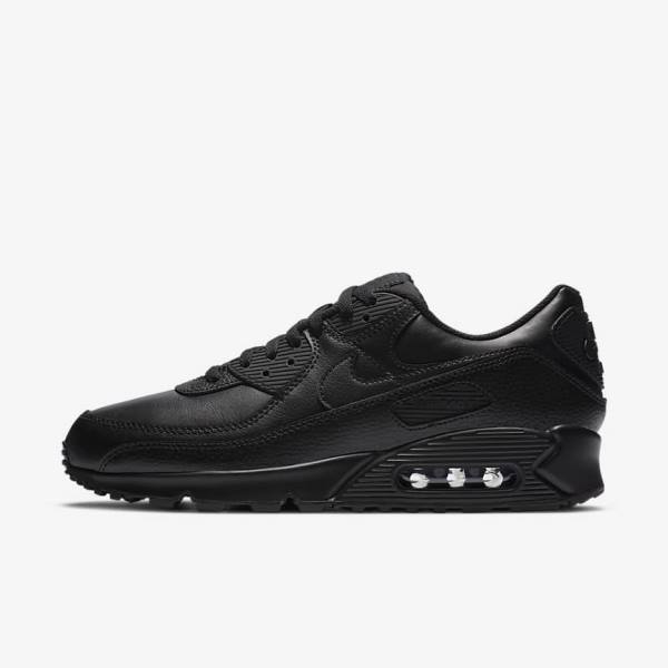 Black Men\'s Nike Air Max 90 LTR Sneakers | NK245PLS