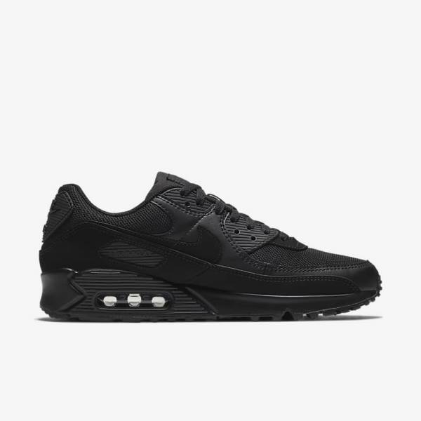 Black Men's Nike Air Max 90 Sneakers | NK497IAD