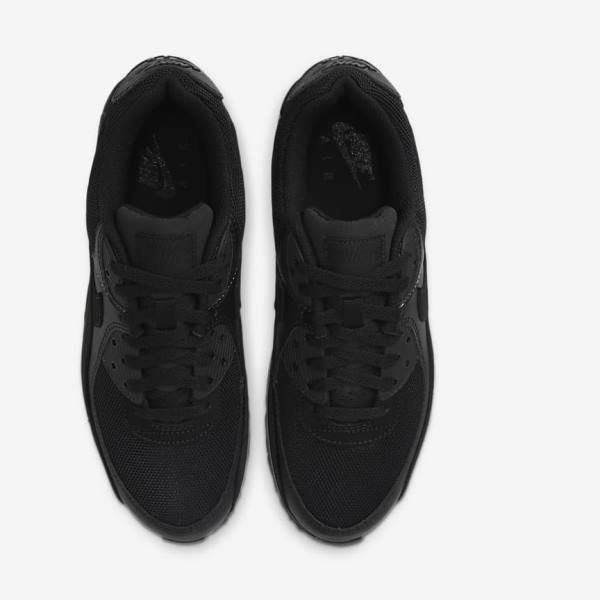 Black Men's Nike Air Max 90 Sneakers | NK497IAD