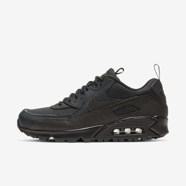 Black Men\'s Nike Air Max 90 Surplus Sneakers | NK093JBZ