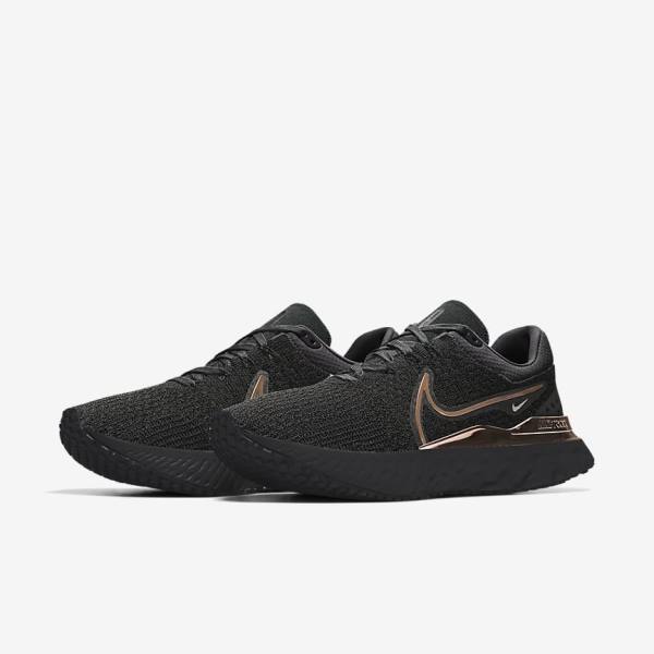 Black Men's Nike React Infinity Run 3 By You Custom Road Running Shoes | NK841RTL