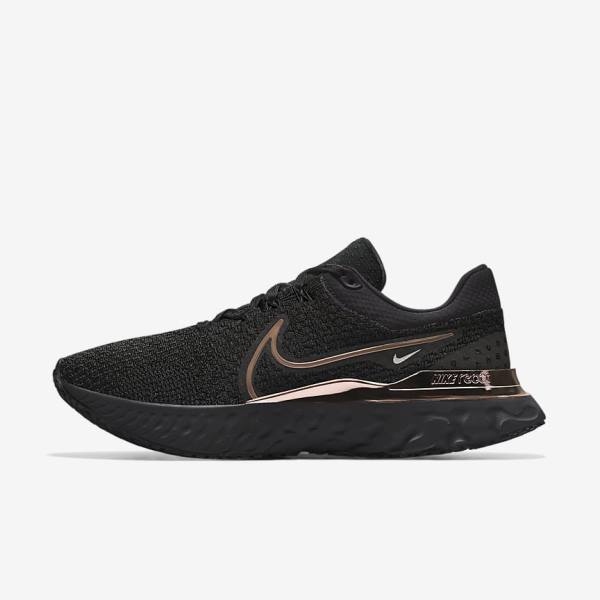 Black Men\'s Nike React Infinity Run 3 By You Custom Road Running Shoes | NK841RTL