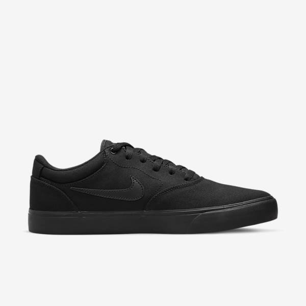 Black Men's Nike SB Chron 2 Canvas Skate Shoes | NK012NIZ