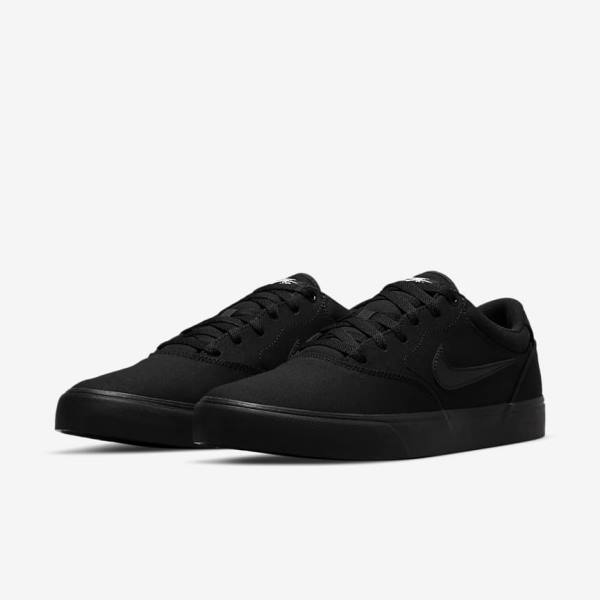 Black Men's Nike SB Chron 2 Canvas Skate Shoes | NK012NIZ