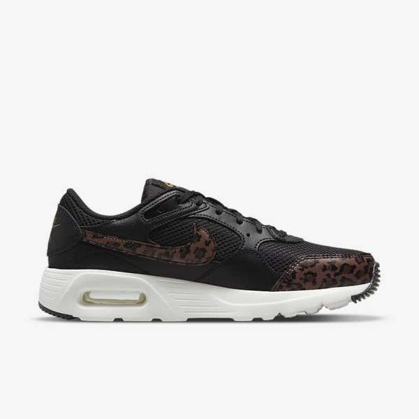 Black / Metal Gold / Brown Women's Nike Air Max SC Sneakers | NK657MJQ