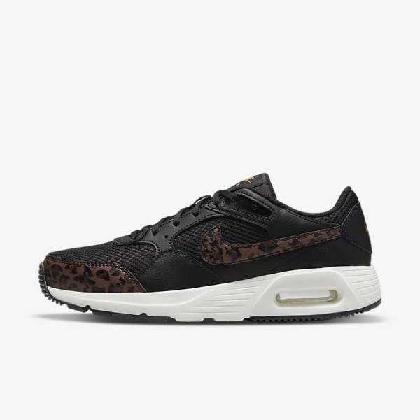 Black / Metal Gold / Brown Women\'s Nike Air Max SC Sneakers | NK657MJQ