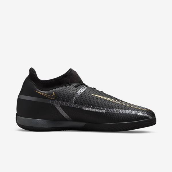 Black / Metal Gold / Dark Grey / Metal Dark Grey Women's Nike Phantom GT2 Academy Dynamic Fit IC Indoor Court Football Shoes | NK024XVK