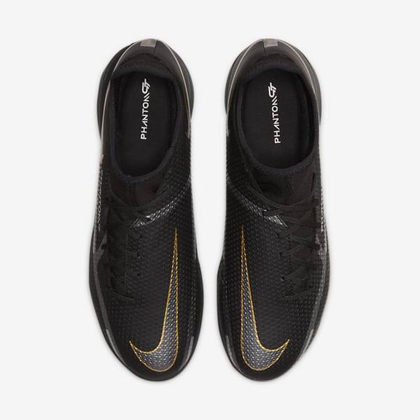 Black / Metal Gold / Dark Grey / Metal Dark Grey Women's Nike Phantom GT2 Academy Dynamic Fit IC Indoor Court Football Shoes | NK024XVK