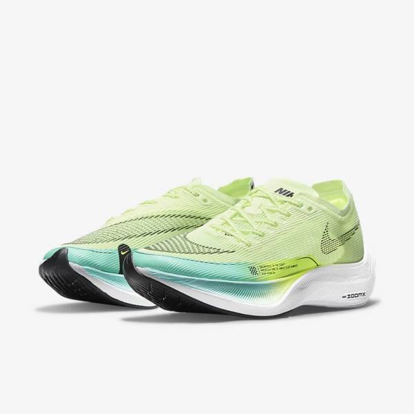 Black / Metal Gold / White Women's Nike ZoomX Vaporfly Next% 2 Road Racing Running Shoes | NK614GIL