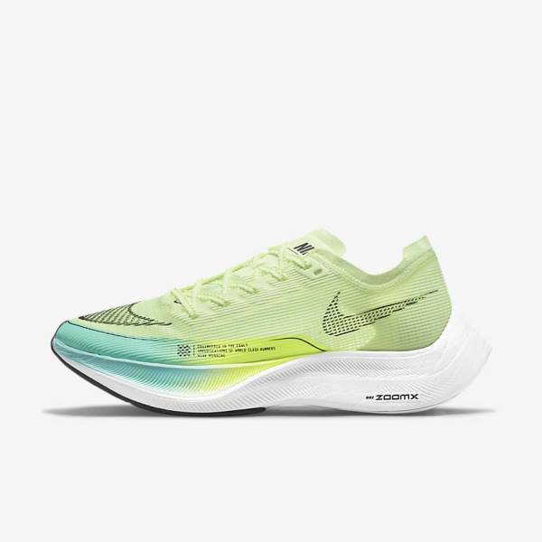 Black / Metal Gold / White Women\'s Nike ZoomX Vaporfly Next% 2 Road Racing Running Shoes | NK614GIL