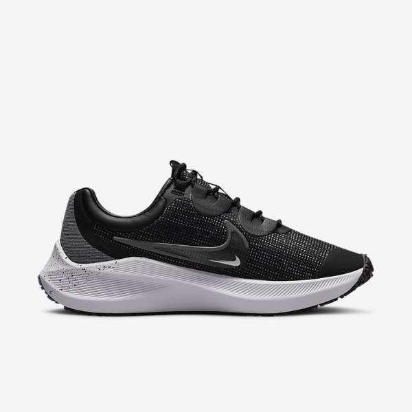 Black / Metal Silver / Blue / Grey Women's Nike Zoom Winflo 8 Shield Weatherised Road Running Shoes | NK709SEG