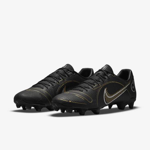 Black / Metal Silver / Grey / Metal Gold Women's Nike Mercurial Vapor 14 Academy MG Multi-Ground Football Shoes | NK153HVL