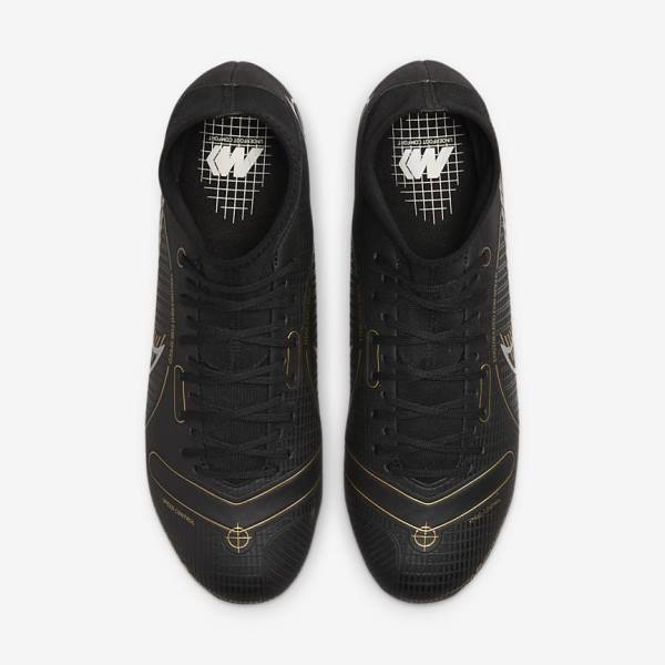 Black / Metal Silver / Grey / Metal Gold Women's Nike Mercurial Superfly 8 Academy MG Multi-Grounds Football Shoes | NK178RDE