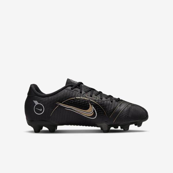 Black / Metal Silver / Grey / Metal Gold Kids' Nike Jr. Mercurial Vapor 14 Academy MG Older Multi-Ground Football Shoes | NK184GWK