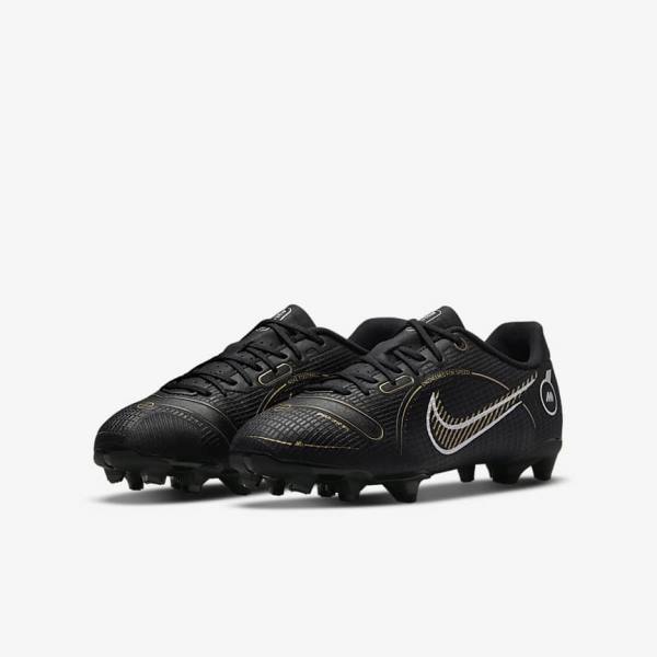 Black / Metal Silver / Grey / Metal Gold Kids' Nike Jr. Mercurial Vapor 14 Academy MG Older Multi-Ground Football Shoes | NK184GWK