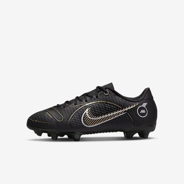 Black / Metal Silver / Grey / Metal Gold Kids\' Nike Jr. Mercurial Vapor 14 Academy MG Older Multi-Ground Football Shoes | NK184GWK