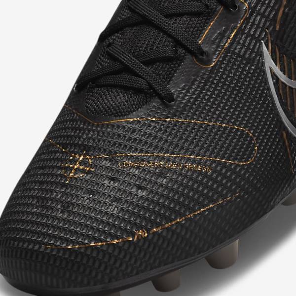 Black / Metal Silver / Grey / Metal Gold Women's Nike Mercurial Superfly 8 Elite AG Artificial-Grasss Football Shoes | NK348RKJ