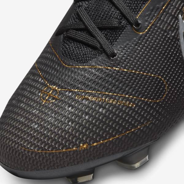 Black / Metal Silver / Grey / Metal Gold Women's Nike Mercurial Superfly 8 Elite FG Firm-Grounds Football Shoes | NK520VZH