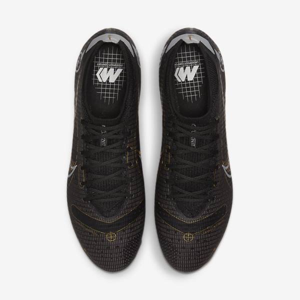 Black / Metal Silver / Grey / Metal Gold Women's Nike Mercurial Vapor 14 Pro FG Firm-Ground Football Shoes | NK849TBC