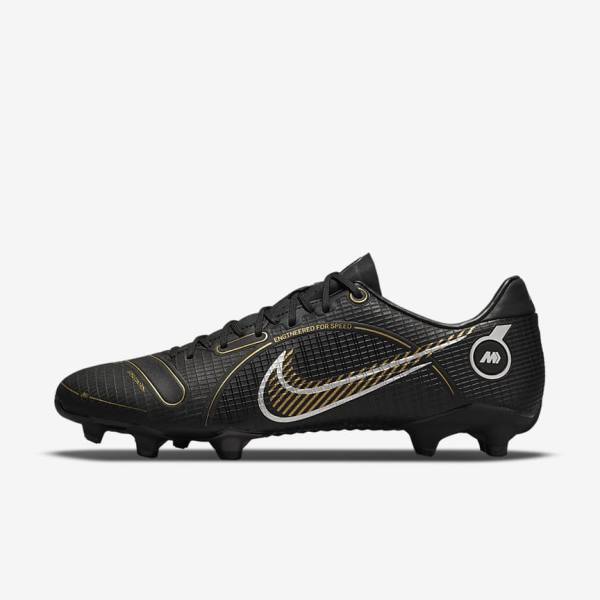 Black / Metal Silver / Grey / Metal Gold Men\'s Nike Mercurial Vapor 14 Academy MG Multi-Ground Football Shoes | NK937HQB