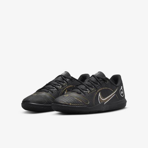 Black / Metal Silver / Grey / Metal Gold Kids' Nike Jr. Mercurial Vapor 14 Academy IC Older Indoor Court Football Shoes | NK981LCH