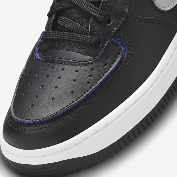 Black / Metal Silver Kids' Nike Air Force 1-1 Older Sneakers | NK690PHN