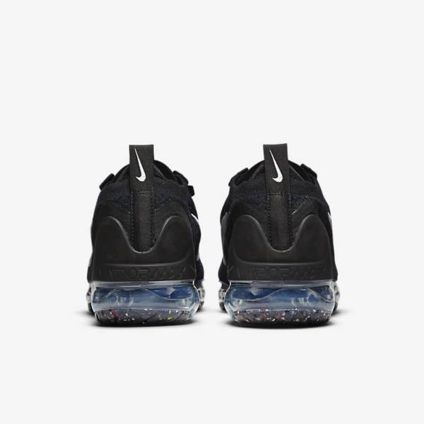 Black / Metal Silver / White Women's Nike Air VaporMax 2021 FK Sneakers | NK215ZPU