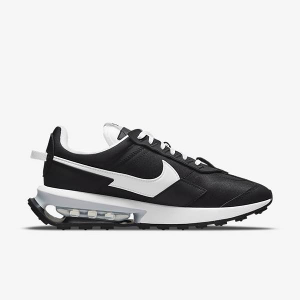 Black / Metal Silver / White Women's Nike Air Max Pre-Day Sneakers | NK318AVC