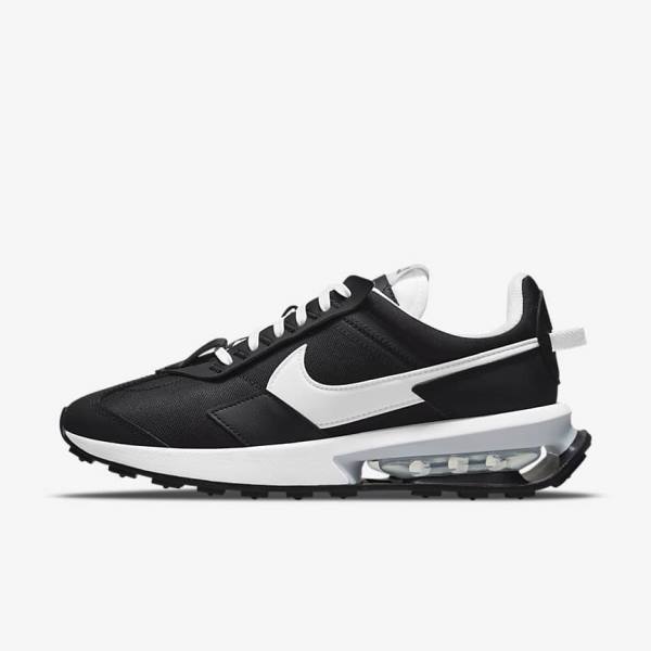 Black / Metal Silver / White Women\'s Nike Air Max Pre-Day Sneakers | NK318AVC