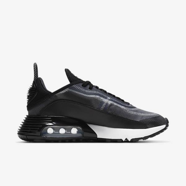 Black / Metal Silver / White Women's Nike Air Max 2090 Sneakers | NK425CIB