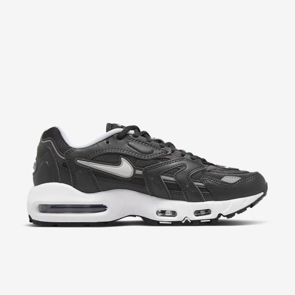 Black / Metal Silver / White Women's Nike Air Max 96 2 Sneakers | NK734KCL