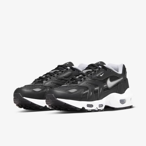 Black / Metal Silver / White Women's Nike Air Max 96 2 Sneakers | NK734KCL