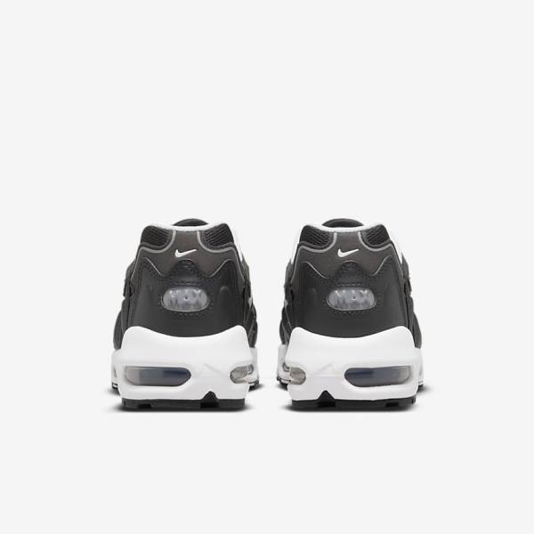 Black / Metal Silver / White Women's Nike Air Max 96 2 Sneakers | NK734KCL