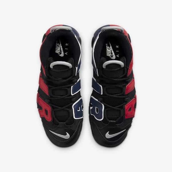 Black / Navy / White / Red Kids' Nike Air More Uptempo Older Sneakers | NK289KTA