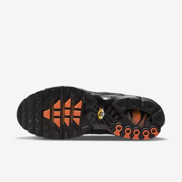 Black / Orange / Grey / White Men's Nike Air Max Plus Sneakers | NK826VWR