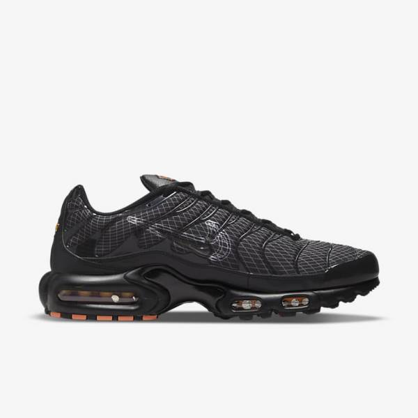 Black / Orange / Grey / White Men's Nike Air Max Plus Sneakers | NK826VWR