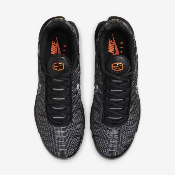 Black / Orange / Grey / White Men's Nike Air Max Plus Sneakers | NK826VWR