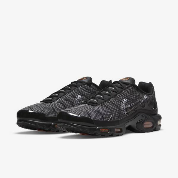 Black / Orange / Grey / White Men's Nike Air Max Plus Sneakers | NK826VWR