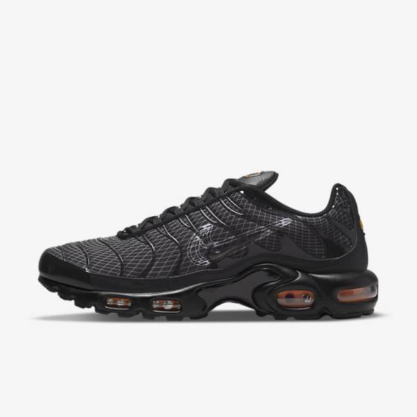 Black / Orange / Grey / White Men\'s Nike Air Max Plus Sneakers | NK826VWR