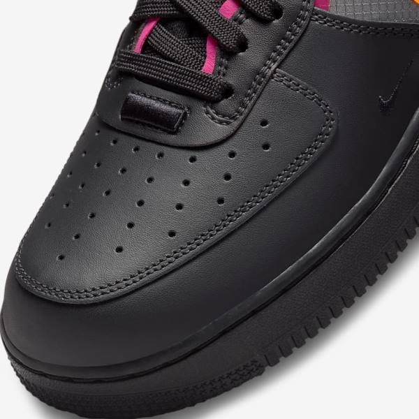 Black / Orange / Pink / Black Men's Nike Air Force 1 React Sneakers | NK234NLK