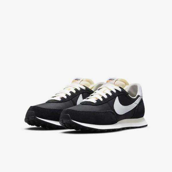 Black / Orange / White Kids' Nike Waffle Trainer 2 Older Sneakers | NK078EBH