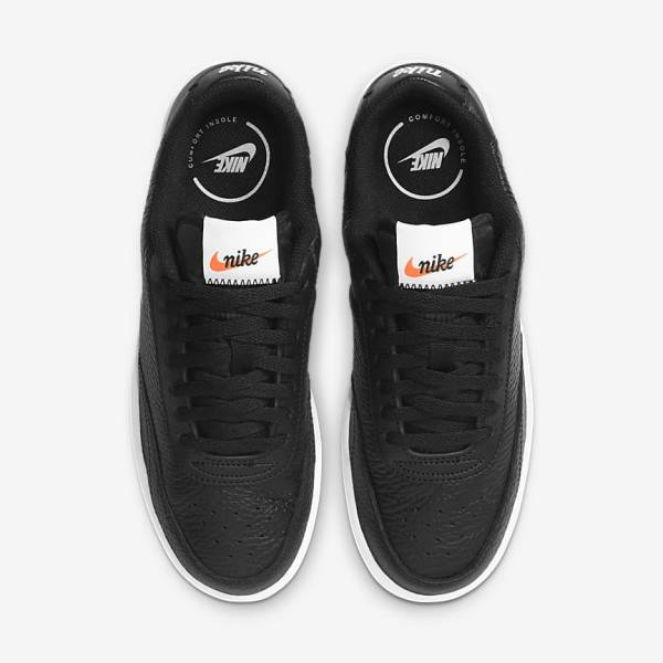 Black / Orange / White Women's Nike Court Vintage Premium Sneakers | NK398TZL